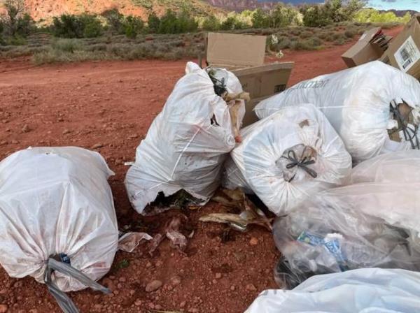 Some of the rubbish allegedly left in the aftermath of the wedding. Credit: Pamela Gibson 