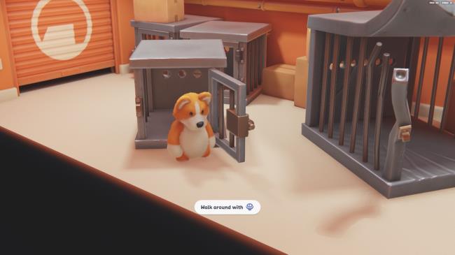 A dog walks out of its cage in Party Animals