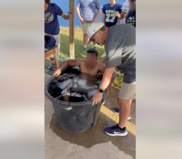 Students were baptized after a game. Credits: Tattnall County Football/Facebook