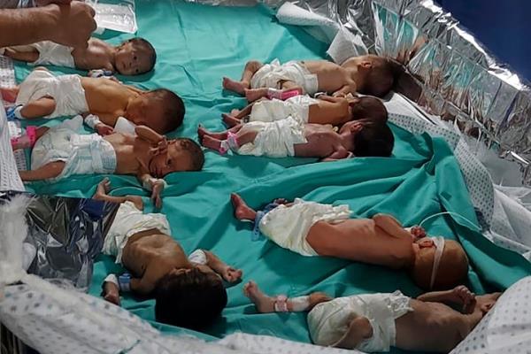 This photo released by Dr. Marawan Abu Saada shows prematurely born Palestinian babies in Shifa Hospital in Gaza City on Sunday, Nov. 12, 2023. (Dr. Marawan Abu Saada via AP, File)